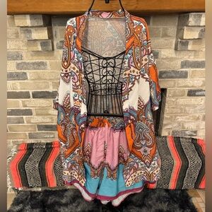 SHEIN Curve Multicolor Paisley Summer Co-ord